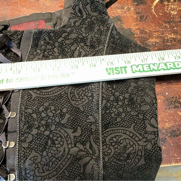 Tripp NYC Vintage Corset Bustier Velvet Damask Lace-Up Goth Victorian X - Picture 6 of 9